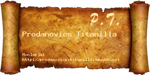 Prodanovics Titanilla névjegykártya